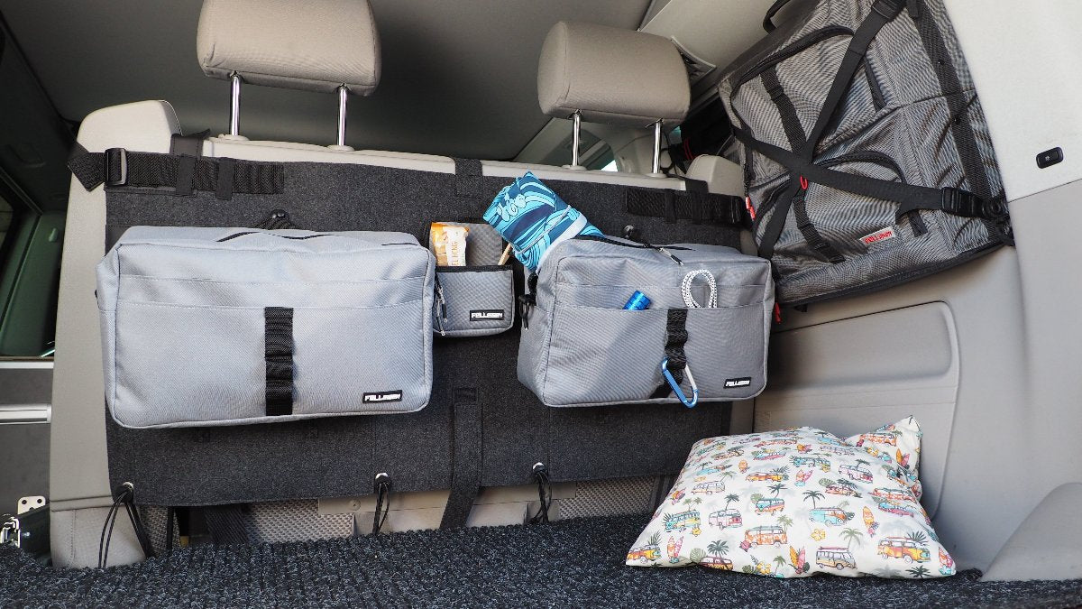 VW California Beach, Rückbank Organizer, Stauraum, Taschen,VW California Beach, Rückbank Organizer, Stauraum, Taschen, Sitzorganizer, Sitzorganizer fuer Camper, Organizer fuer Camper, Oganizer fuer Camper, Taschen fuer Camper