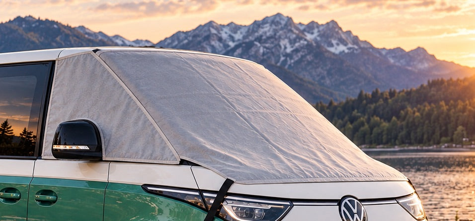 Isolierung fuer Camper, Außernisolierungfür IDBuzz, Cockpitisolierung, Abdeckung für Camper, Camper, Verdunkelungen für Camper, Verdunkelungen für IDBuzz, Campingzubehör für IDBuzz, Winterisolierung für Camper