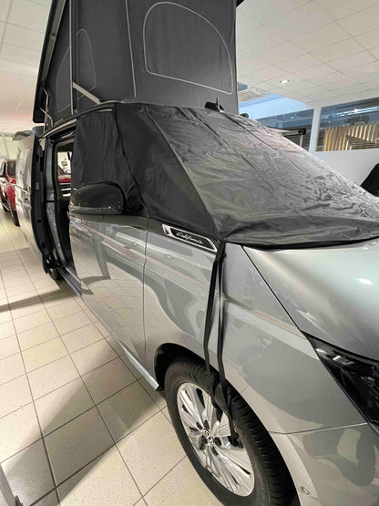 Shelter Comfort für VW New Multivan, New California VW T7 , Moskitonetz, ScheibenIoslierung fuer T7, Cockpitisolierung fuer VW T7, Windschutzscheibenisolierung VW T7, Abdunkelungen fuer VW, VW Zubehör, Verdunkelung VW T7, Passgenaue Verdunkelungen fuer VW T7