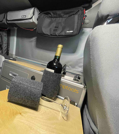 Gläser im Camper, Klapperschutz, Geräuschhemmung, Flaschentransport, Klappergeräusche im Camper, ohne Magnete