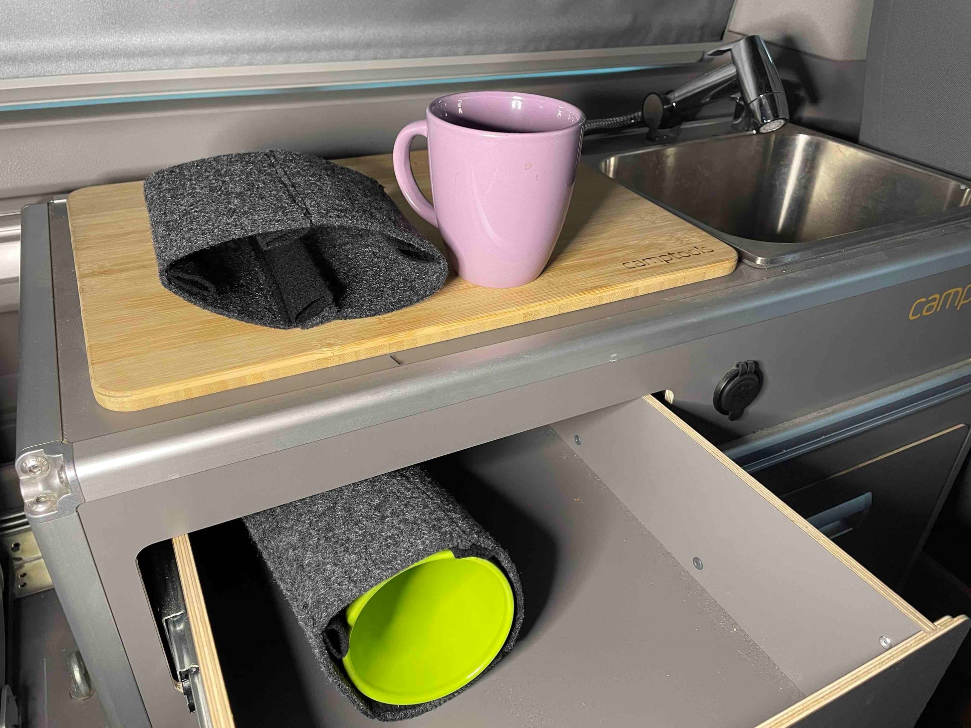 Gläser im Camper, Klapperschutz, Geräuschhemmung, Flaschentransport, Klappergeräusche im Camper