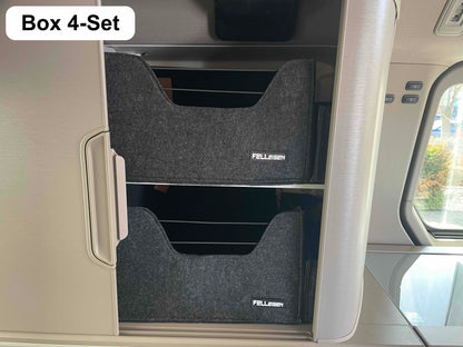Stauraumboxen fuer VW California, Schrankboxen fuer VW California, Filzboxen fuer Camper, Schrankboxen aus Filz, Stauraum im Camper, Schrankboxen fuer VW T7 Ocean, Stauraumboxen fuer VW T7 Ocean, Schrankboxen fuer T7, Stauraum im T7, Stauraumerweiterung fuer T7, Schrankboxen T7