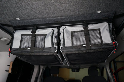 Dachschrank, Stauraum, flexibel, einzeln entnehmbar, Camper Ausbau, Staurraum fuer Campster, Vanster, Ford, PSA. Packtaschen fuer Camper, Stauraumlösungen fuer Camper, Stauraum ohne Bohren, Packtaschen fuer Camper, Packtaschen fuer Ford, Packtaschen fuer Aufstelldächer, SCA-Dach Packtaschen, Einbau Aufstelldach,