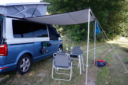 VanTento, modulares Tarp System, Sonnenschutz, Sonnensegel, das verbindbare Tarp, Zubehör für Camper, verbindbares Sonnensegel, modulares Sonnensegel, Sonnenschutz für Camper, Sonnensegel für Campingfahrzeuge, Markisenzubehör für Camper, Sonnnenschutz für Vans, magnetischer Sonnenschutz, magnetisches Tarp