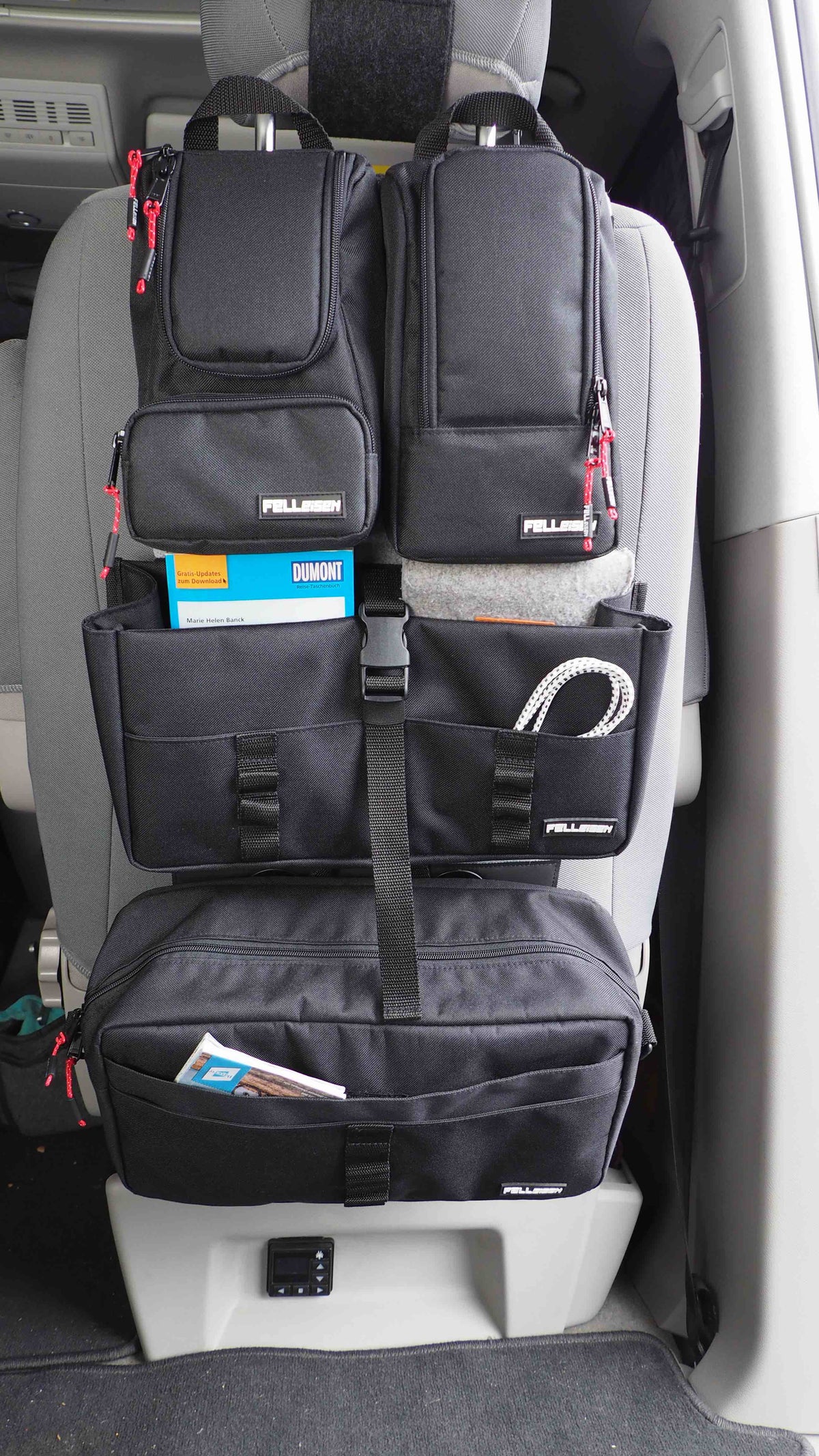 VW California Beach, Rückbank Organizer, Stauraum, Taschen,VW California Beach, Rückbank Organizer, Stauraum, Taschen, Sitzorganizer, Sitzorganizer fuer Camper, Organizer fuer Camper, Oganizer fuer Camper, Taschen fuer Camper,seat back organizer for vans, seat back organizer for KIA PV5